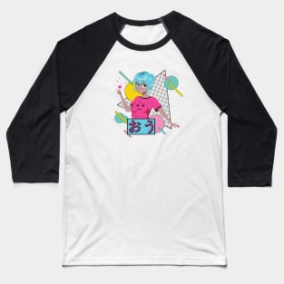 Friendly anime girl with blue hair Baseball T-Shirt